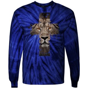 Christian Religious Jesus The Lion Of Judah Cross Retro Tie-Dye Long Sleeve Shirt