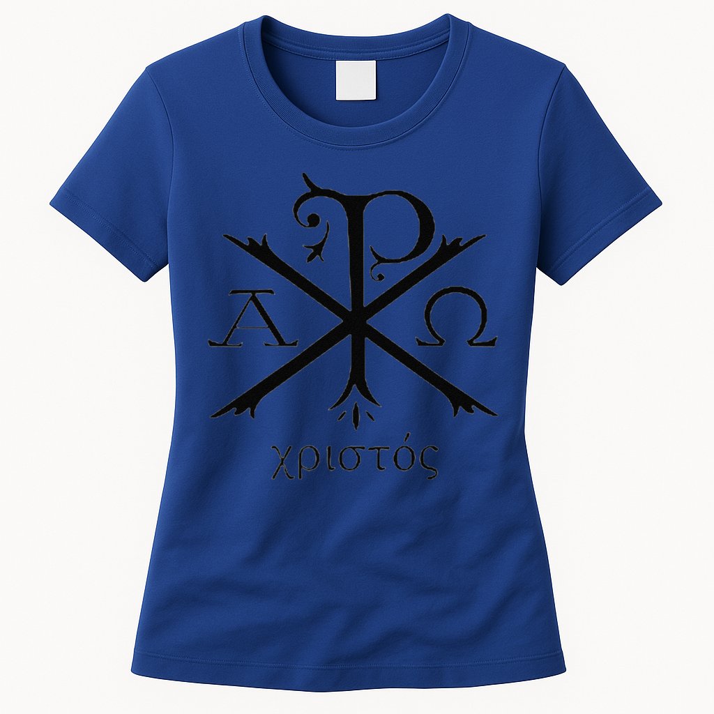 Chi Rho Jesus Christ Christian Ancient Monogram Gift Womens T-Shirt