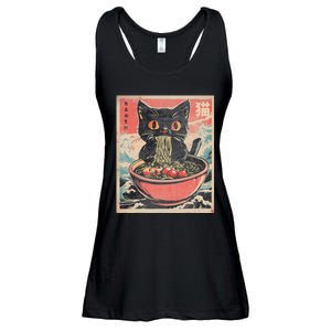 Cat Ramen Japanese Funny Kawaii Cat Anime Ladies Essential Flowy Tank