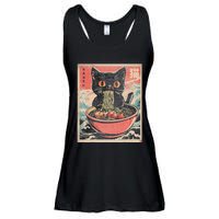 Cat Ramen Japanese Funny Kawaii Cat Anime Ladies Essential Flowy Tank