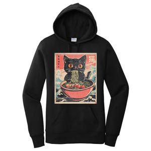 Cat Ramen Japanese Funny Kawaii Cat Anime Women's Pullover Hoodie