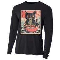 Cat Ramen Japanese Funny Kawaii Cat Anime Cooling Performance Long Sleeve Crew