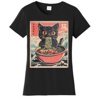 Cat Ramen Japanese Funny Kawaii Cat Anime Women's T-Shirt