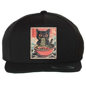 Cat Ramen Japanese Funny Kawaii Cat Anime Wool Snapback Cap