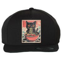 Cat Ramen Japanese Funny Kawaii Cat Anime Wool Snapback Cap