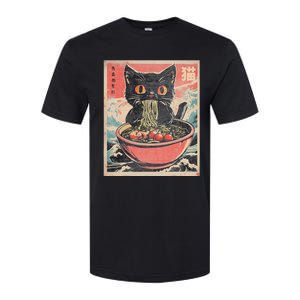 Cat Ramen Japanese Funny Kawaii Cat Anime Softstyle CVC T-Shirt