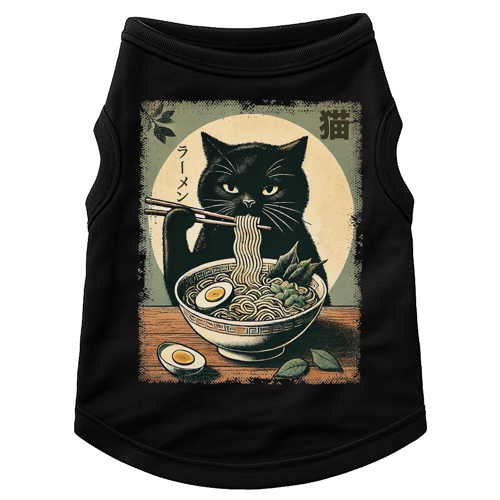 Cat Ramen Japanese Funny Graphic Kawaii Cat Anime Gifts Doggie Tank