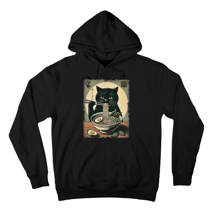 Cat Ramen Japanese Funny Graphic Kawaii Cat Anime Gifts Hoodie