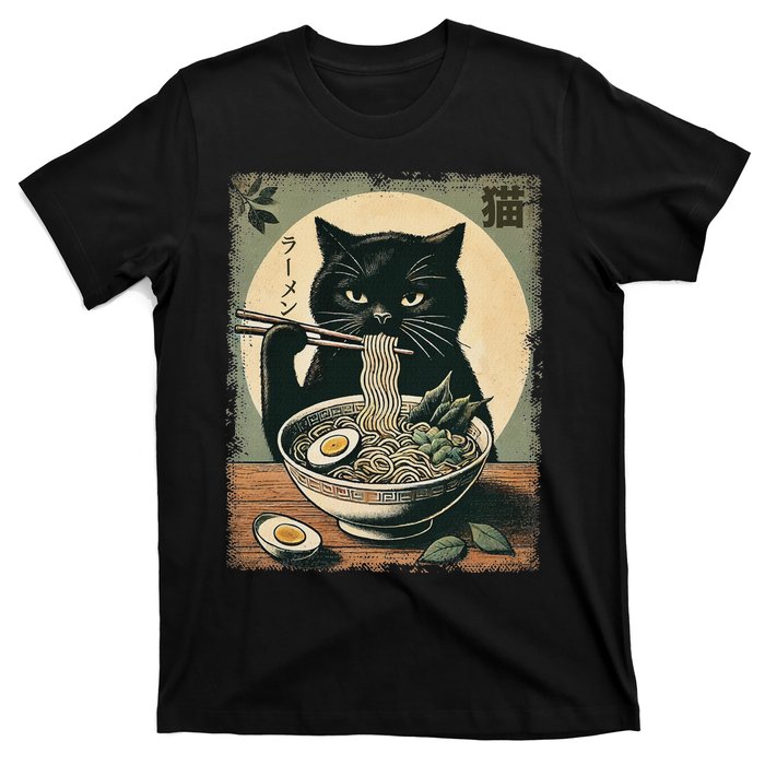 Cat Ramen Japanese Funny Graphic Kawaii Cat Anime Gifts T-Shirt