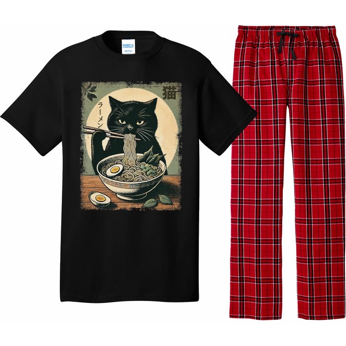 Cat Ramen Japanese Funny Graphic Kawaii Cat Anime Gifts Pajama Set