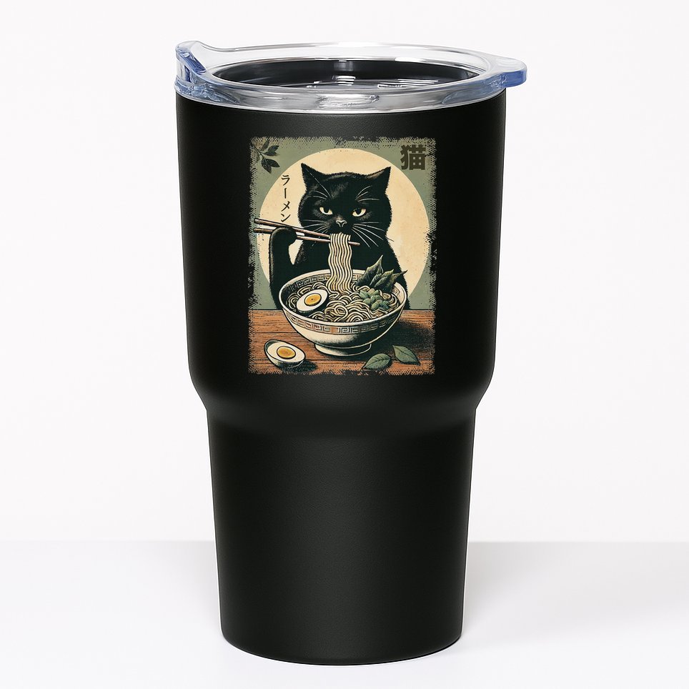 Cat Ramen Japanese Funny Graphic Kawaii Cat Anime Gifts Tumbler