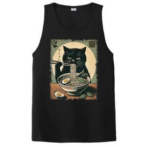 Cat Ramen Japanese Funny Graphic Kawaii Cat Anime Gifts PosiCharge Competitor Tank