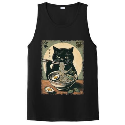 Cat Ramen Japanese Funny Graphic Kawaii Cat Anime Gifts PosiCharge Competitor Tank