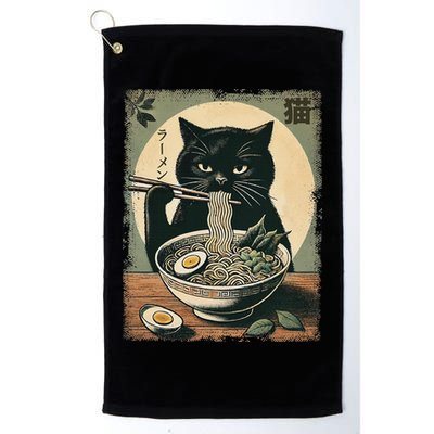 Cat Ramen Japanese Funny Graphic Kawaii Cat Anime Gifts Golf Towel