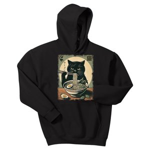 Cat Ramen Japanese Funny Graphic Kawaii Cat Anime Gifts Kids Hoodie