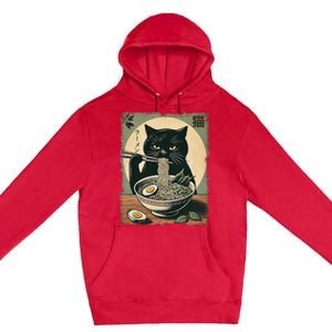 Cat Ramen Japanese Funny Graphic Kawaii Cat Anime Gifts Premium Pullover Hoodie