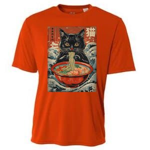 Cat Ramen Japanese Kawaii Cat Anime Cooling Performance Crew T-Shirt