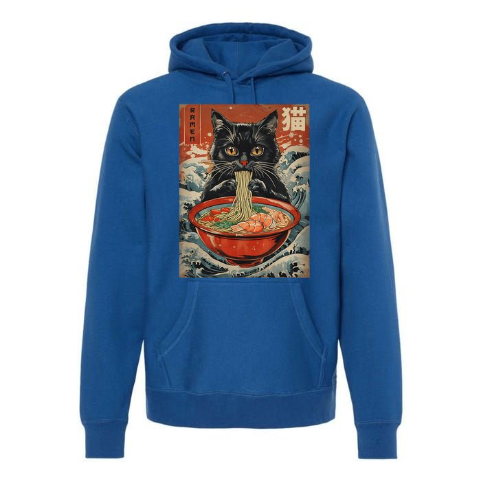 Cat Ramen Japanese Kawaii Cat Anime Premium Hoodie