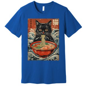 Cat Ramen Japanese Kawaii Cat Anime Premium T-Shirt