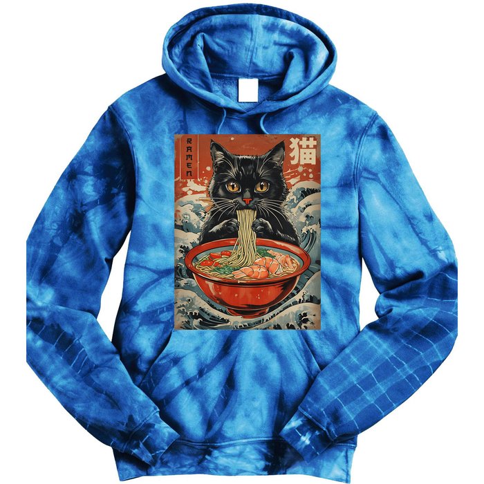 Cat Ramen Japanese Kawaii Cat Anime Tie Dye Hoodie