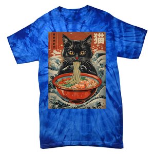 Cat Ramen Japanese Kawaii Cat Anime Tie-Dye T-Shirt