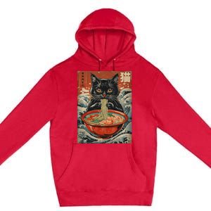 Cat Ramen Japanese Kawaii Cat Anime Premium Pullover Hoodie