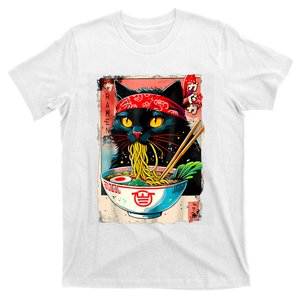 Cat Ramen Japanese Funny Cat Kawaii Cat Anime T-Shirt