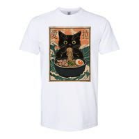 Cat Ramen Japanese Art Great Wave Kanagawa Funny Graphic Softstyle CVC T-Shirt