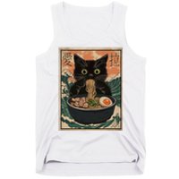 Cat Ramen Japanese Art Great Wave Kanagawa Funny Graphic Tank Top