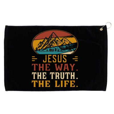 Christ Retro Jesus The Way Grommeted Golf Towel