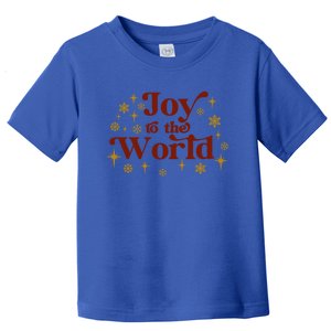 Cute Retro Joy To The World Christmas Holiday Word Art Typog Gift Toddler T-Shirt