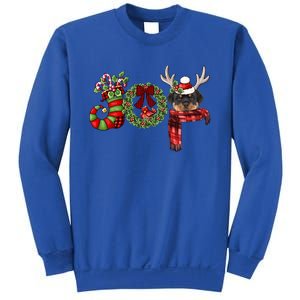 Christmas Rottweiler Joy Reindeer Xmas Funny Gift Sweatshirt