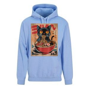 Cat Ramen Japanese Funny Graphic Tees Kawaii Cat Anime Unisex Surf Hoodie