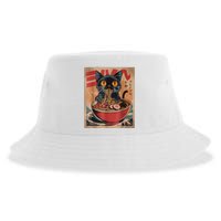 Cat Ramen Japanese Funny Graphic Tees Kawaii Cat Anime Sustainable Bucket Hat