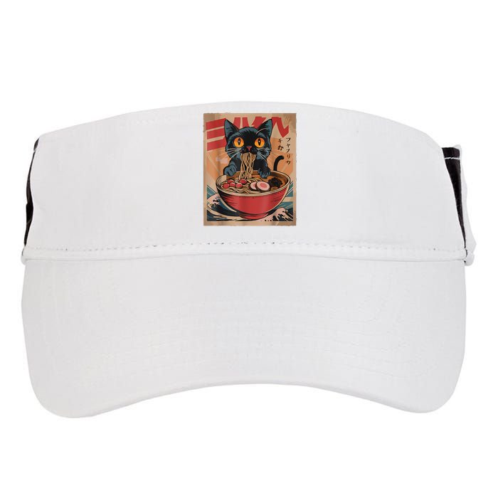 Cat Ramen Japanese Funny Graphic Tees Kawaii Cat Anime Adult Drive Performance Visor