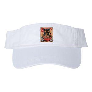 Cat Ramen Japanese Funny Graphic Tees Kawaii Cat Anime Valucap Bio-Washed Visor