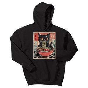 Cat Ramen Japanese Funny Graphic Tees Kawaii Cat Anime Gifts Kids Hoodie