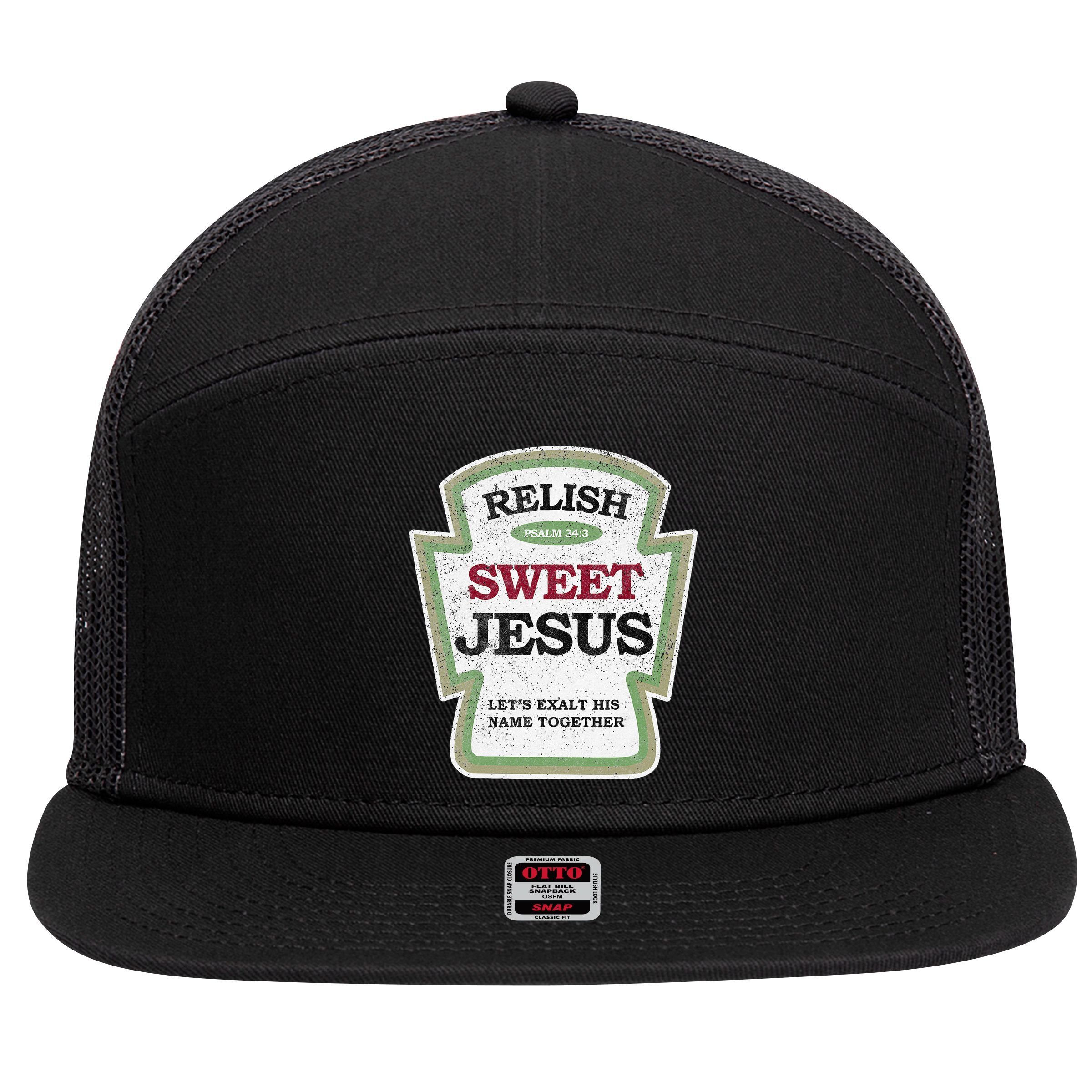 Christian Relish Jesus 7 Panel Mesh Trucker Snapback Hat
