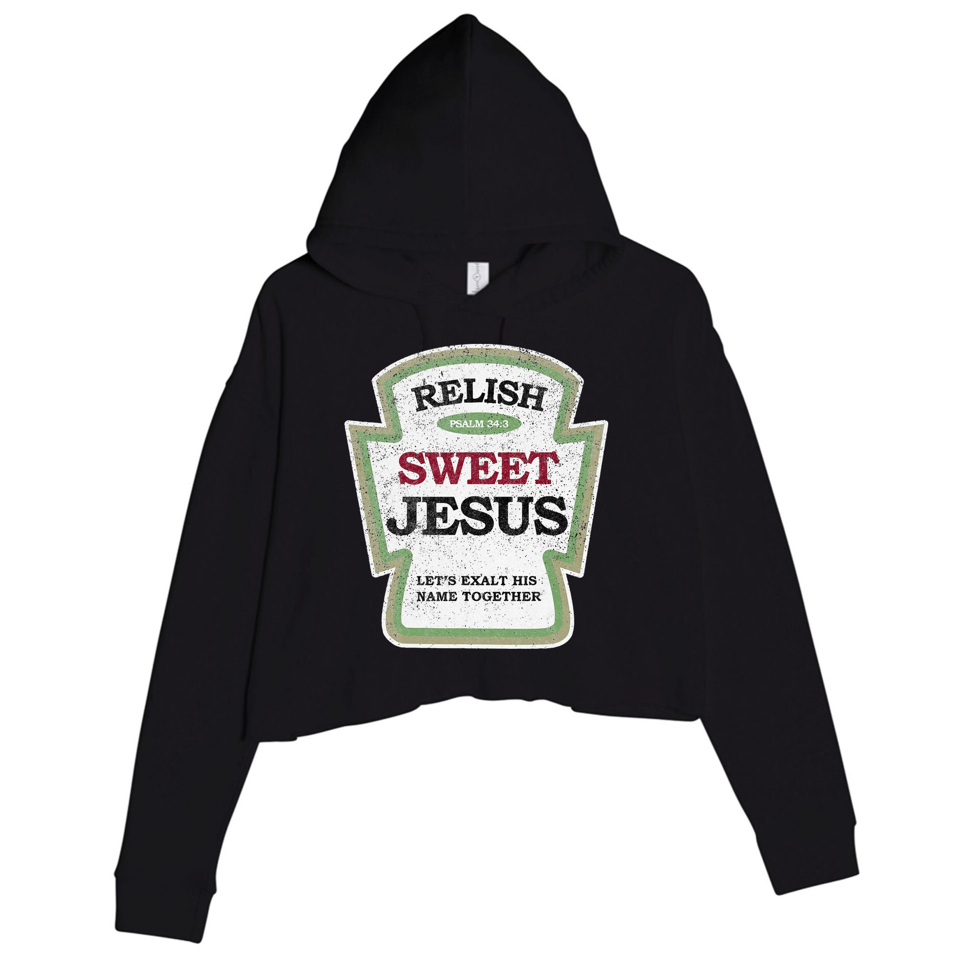 Christian Relish Jesus Crop Fleece Hoodie