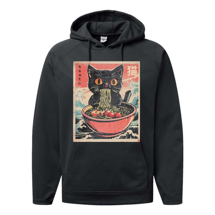 Cat Ramen Japanese Funny Kawaii Cat Anime Cute Performance Fleece Hoodie