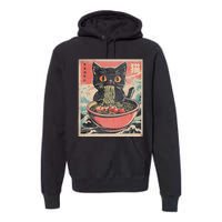 Cat Ramen Japanese Funny Kawaii Cat Anime Cute Premium Hoodie