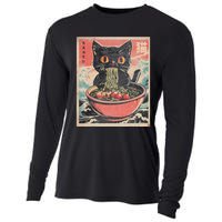 Cat Ramen Japanese Funny Kawaii Cat Anime Cute Cooling Performance Long Sleeve Crew