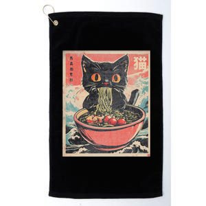 Cat Ramen Japanese Funny Kawaii Cat Anime Cute Platinum Collection Golf Towel