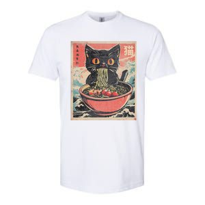 Cat Ramen Japanese Funny Kawaii Cat Anime Cute Softstyle CVC T-Shirt