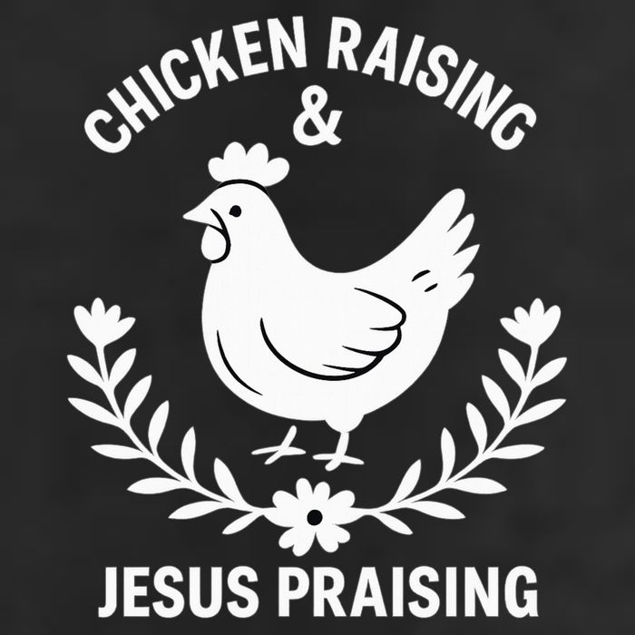 Chicken Raising & Jesus Praising 7 Panel Mesh Trucker Snapback Hat