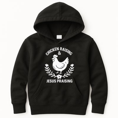 Chicken Raising & Jesus Praising Kids Hoodie