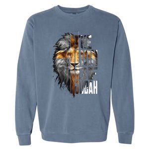 Christian Religious Jesus The Lion Of Judah Easter Yeshua Garment-Dyed Sweatshirt