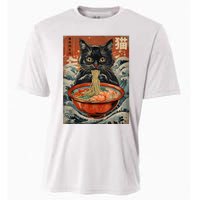 Cat Ramen Japanese Funny Graphic Tees Kawaii Cat Anime Cooling Performance Crew T-Shirt