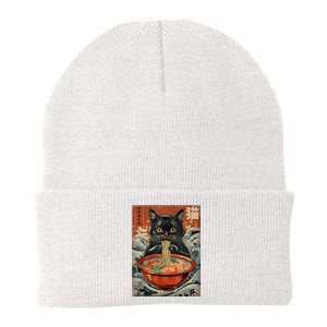 Cat Ramen Japanese Funny Graphic Tees Kawaii Cat Anime Knit Cap Winter Beanie