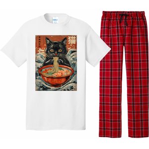 Cat Ramen Japanese Funny Graphic Tees Kawaii Cat Anime Pajama Set